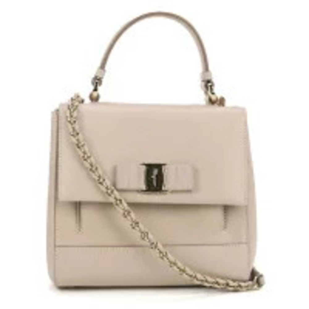 Salvatore Ferragamo Handbag Vara Ribbon Beige Cream Bag
